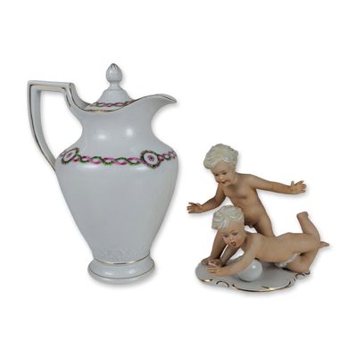 Sale Photo Thumbnail #356: Two German Porcelain Decorative Objects