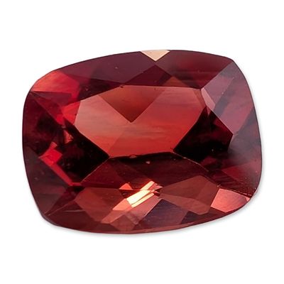 Sale Photo Thumbnail #170: Faceted Red-Orange Cushion Cut Stone