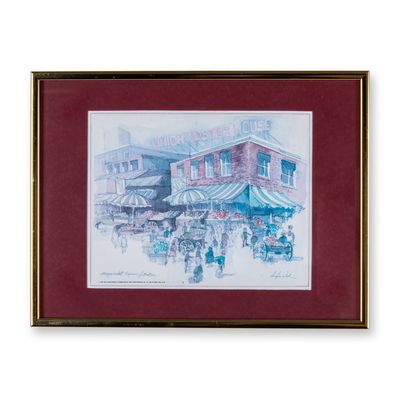 Sale Photo Thumbnail #310: After Douglas Alvord, Color Lithograph, Union Oyster House