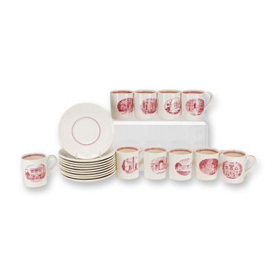 Sale Photo Thumbnail #4: 20pc Wedgwood University of Pennsylvania Bicentennial Mugs and Saucers