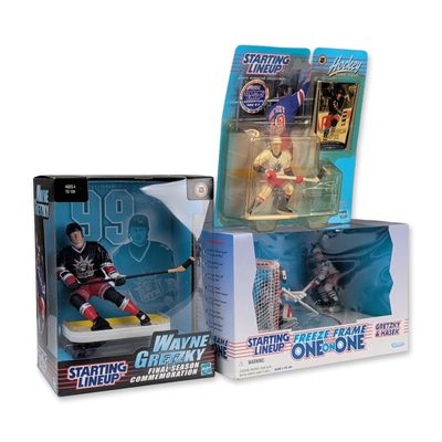Sale Photo Thumbnail #225: 3pc Hasbro and Kenner NHL Starting Lineup Action Figures, Wayne Gretzky