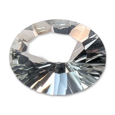 Sale Photo Thumbnail #381: Colorless Oval Concave Cut Faceted Quartz Gemstone