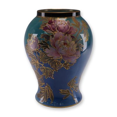 Sale Photo Thumbnail #16: Royal Doulton Titanian Vase With Peonies and Bird