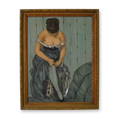 Sale Photo Thumbnail #91: Sevver, Oil on Board, Woman in Grey