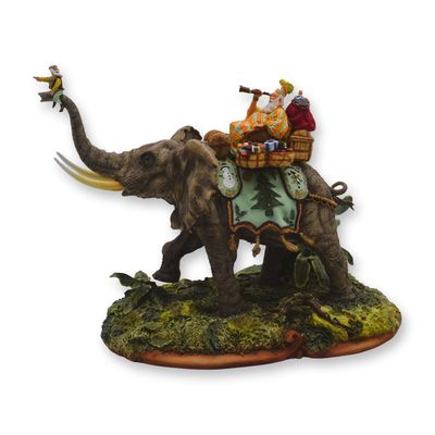 Sale Photo Thumbnail #302: Maruri USA LE Santa's World Travels "Santa's Safari" Elephant Sculpture, 1996