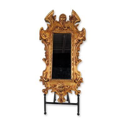 Sale Photo Thumbnail #129: Italian Baroque Style Carved Giltwood Putti and Lion Mirror