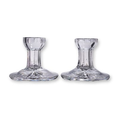 Sale Photo Thumbnail #262: 2pc Cut Crystal Candlesticks with Starburst Bases