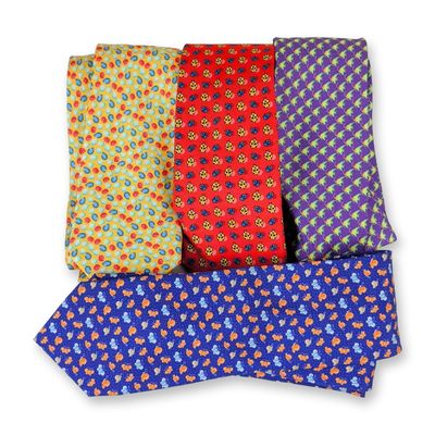 Sale Photo Thumbnail #214: 4pc Battistoni Roma Silk Neckties