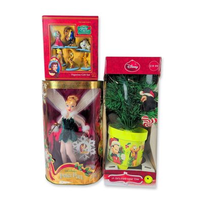 Sale Photo Thumbnail #205: 3pc Disney Holiday Collectibles Including Fiber Optic Tree