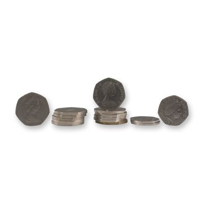 Sale Photo Thumbnail #173: 15pc United Kingdom 50 Pence Coin Set