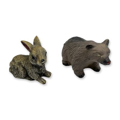Sale Photo Thumbnail #203: 2pc Vintage Ceramic and Resin Animal Figurines