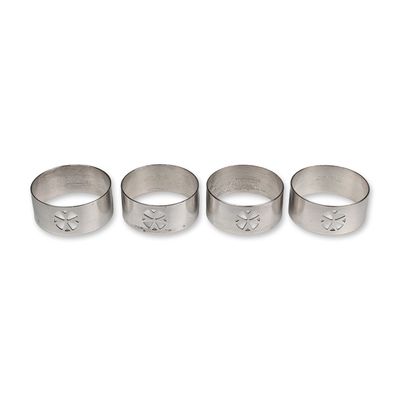 Sale Photo Thumbnail #285: Set of Four Cutajar Works Maltese Silver-Plated Napkin Rings