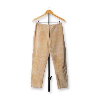 Sale Photo Thumbnail #211: Revue Women's Tan Suede Leather High-Waisted Pants
