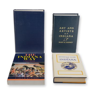 Sale Photo Thumbnail #229: Four Hardcover Books on Indiana History, Art, and Literature. Various Publishers, 1962-1993.