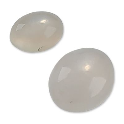 Sale Photo Thumbnail #378: Pair of White Moonstone Cabochons
