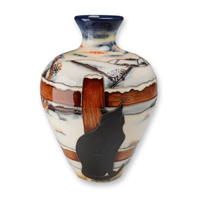 Sale Photo Thumbnail #265: Moorcroft by Anji Davenport Numbered Edition Vase, Who Goes There? MCR-106