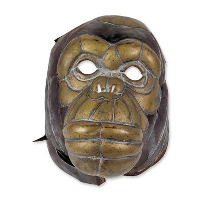 Sale Photo Thumbnail #416: Style of Sergio Bustamante (Mexican, b. 1949), Modern Industrial Brass and Iron Primate Mask