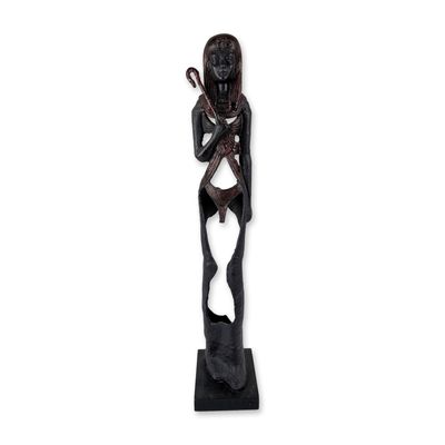 Sale Photo Thumbnail #303: Modernist Patinated Metal Egyptian Style Sculpture