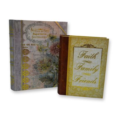 Sale Photo Thumbnail #228: 2Pc Punch Studios Family Journal & Archival Records Decorative Storage Book Formed Boxes