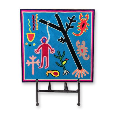 Sale Photo Thumbnail #83: Antonio Lopez Pineda Wixarika Yarn Painting