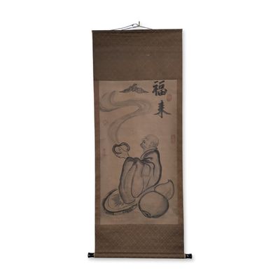 Sale Photo Thumbnail #116: Japanese Ink and Washes on Paper Hanging Scroll