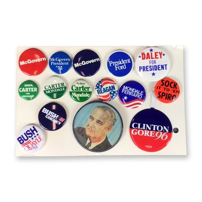 Sale Photo Thumbnail #141: A Collection of Vintage United States Political Campaign Pin-Back Buttons and Pins