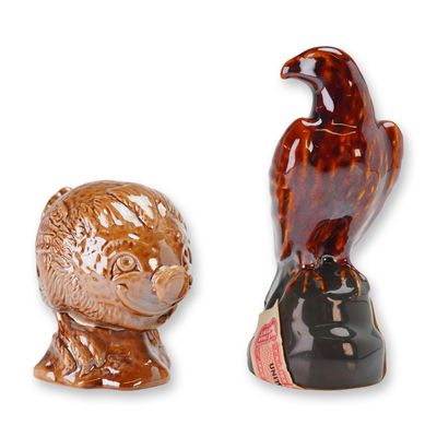 Sale Photo Thumbnail #398: 2pc Beswick Beneagles Scotch Whisky Miniature Decanters