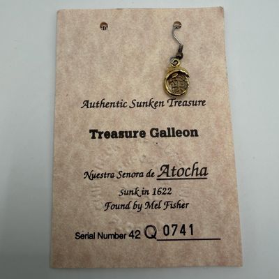 Atocha Shipwreck Silver Coin Dolphin Pendant Earring with Certificate