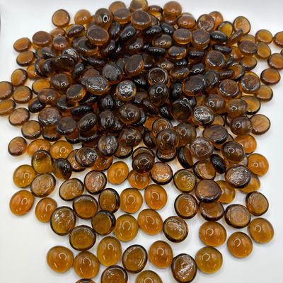 Lot of 275 Amber Brown Decorative Glass Gems Vase Fillers and Mosaic Stones