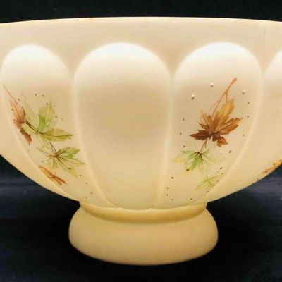 White Porcelain With Flowers Dome Lamp Shade