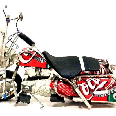 Coca-Cola Soda Can Motorcycle Figurine