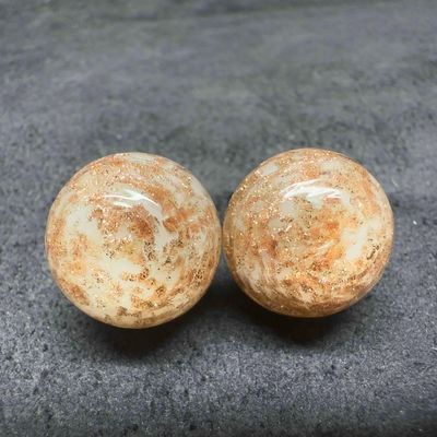 Murano Venetian Art Glass Lamp Work White Copper Accents Bead Earrings F72