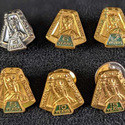 Six Vintage UPS Skilful Driver Tie Tacks