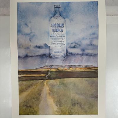 Absolut Vodka Statehood North Dakota Joe Flynn Print 37/400 Signed and Numbered