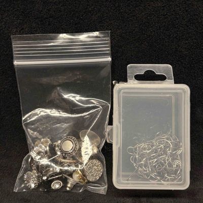 1.4 OZ of Silver Tone and Black MISC Mixed Match Costume Jewelry Studs