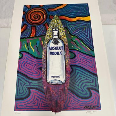 Absolut Vodka Statehood Print Hawaii Eduardo Bolioli Hand Signed and Numbered