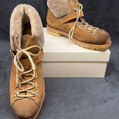 Men's Santoni Brown Suede Boots Size 11