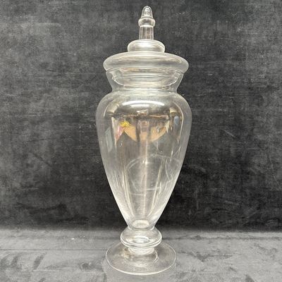 Clear Glass Apothecary Jar With Lid Tall Covered Candy Storage