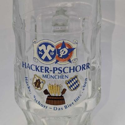 Vintage Hacker-Pschorr Brau Muchen Glass Stein