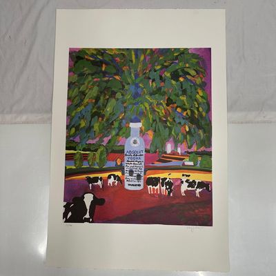 Signed and Numbered Absolut Statehood Vermont Woody Jackson Print 37/400