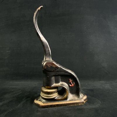 Antique 1909 Cast Iron Seal Stamp Embosser " Bank Of Todd Seal "