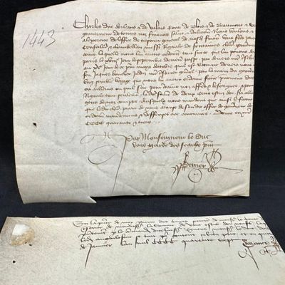 Letters From Duke D'Orleans, Count D'Angoulême 1443 & 1447