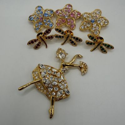 Nolan Miller Figural Fashion Designer Brooches Dragonflies HG62