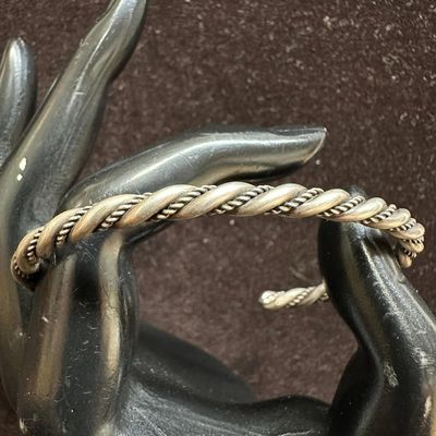 Silverwork Ornate Fine Twisted Cable Bracelet Unmarked Silver