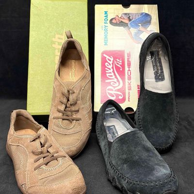 Sketchers Suede Slip On and Earth Origins Lace Ups Comfort Shoe Bundle