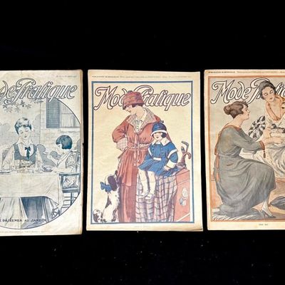 3 Issues La Mode Pratique 1915-18 Fashion Magazine