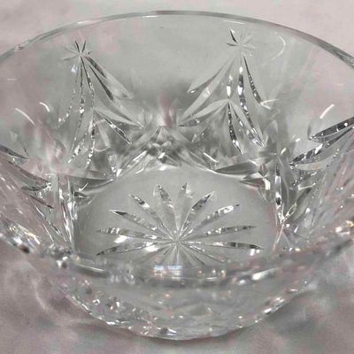Press Cut Clear Glass Round Bowl