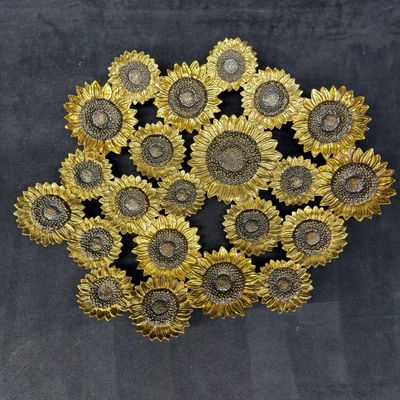 Michael Aram Oval Footed Vincent Sunflower Metal Centerpiece Bowl