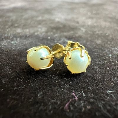 Stud Pearl 14K Yellow Gold Prong Earrings V53