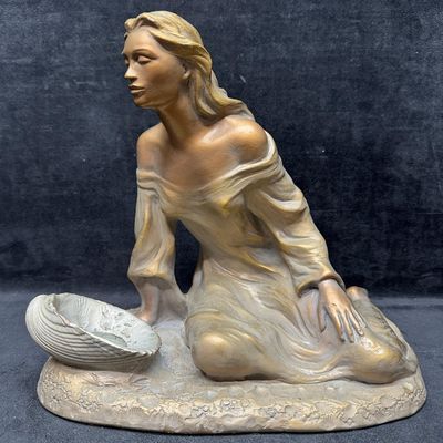 Austin Productions Shimmering Sea Sculpture Female Figure With Shell Dish